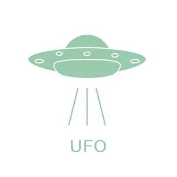 UFO vector icon. Alien space ship. World UFO day. Stock Illustration