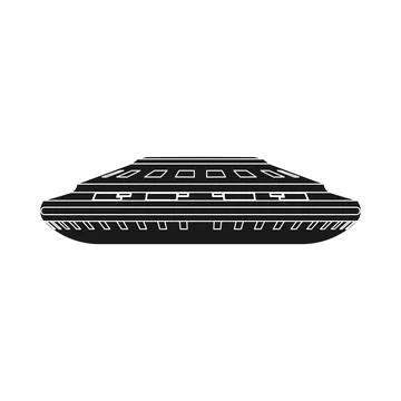 UFO vector icon illustration alien spaceship solid black. Space flying scienc 스톡 일러스트