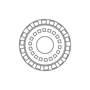 UFO vector icon illustration alien spaceship outline. Space flying science te Stock Illustration