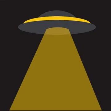 UFO vector illustration on black background Stock Illustration