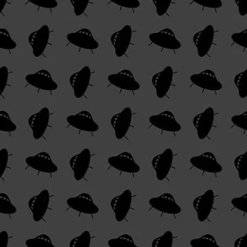 UFO web icon. flat design. Seamless gray pattern. イラスト素材