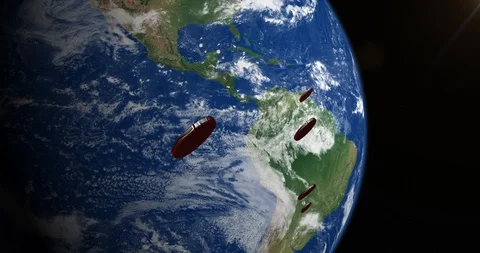 UFOs invading Earth from space Stock Footage 86518517