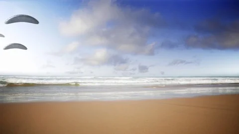 UFOs over ocean moving through clouds Stock Footage 81391703