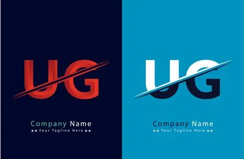 UG Letter logo design vector template. Stock Illustration