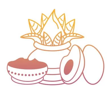 Ugadi indian elements rainbow lines Stock Illustration