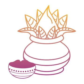 Ugadi indian elements rainbow lines Stock Illustration