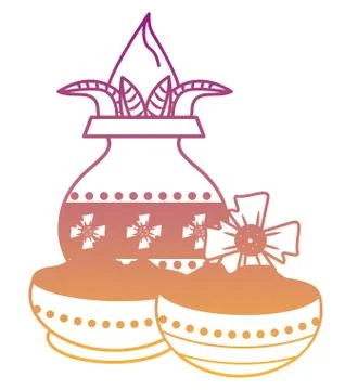 Ugadi indian elements rainbow lines Stock Illustration