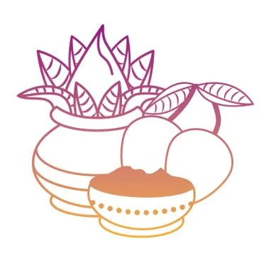 Ugadi indian elements rainbow lines Illustrazione stock