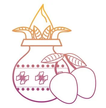 Ugadi indian elements rainbow lines Stock Illustration