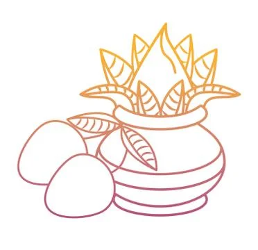 Ugadi indian elements rainbow lines Stock Illustration