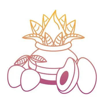Ugadi indian elements rainbow lines Stock Illustration