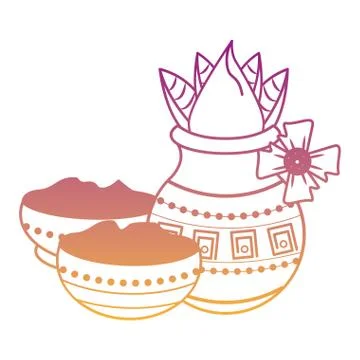 Ugadi indian elements rainbow lines Stock Illustration