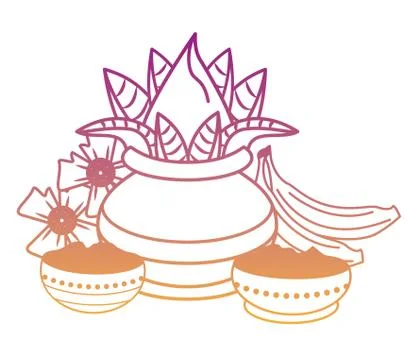 Ugadi indian elements rainbow lines Stock Illustration