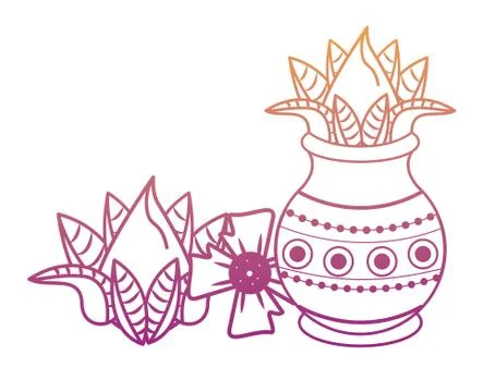 Ugadi indian elements rainbow lines Stock Illustration