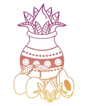 Ugadi indian elements rainbow lines Illustrazione stock