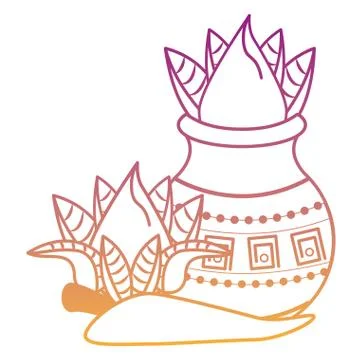Ugadi indian elements rainbow lines Stock Illustration