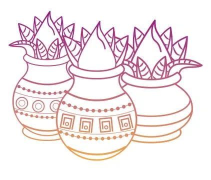 Ugadi indian elements rainbow lines Stock Illustration