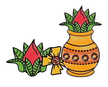 Ugadi indian elements scribble Illustrazione stock