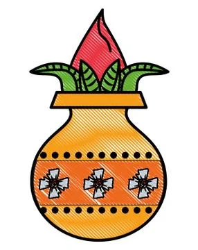 Ugadi indian elements scribble Illustrazione stock