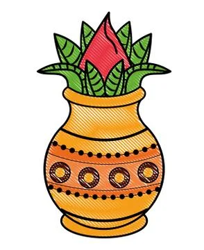 Ugadi indian elements scribble Stock Illustration