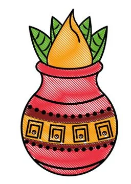 Ugadi indian elements scribble Stock Illustration