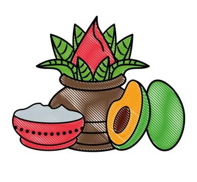 Ugadi indian elements scribble Stock Illustration