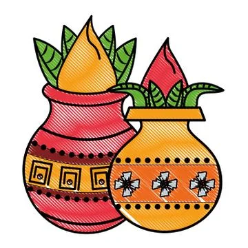 Ugadi indian elements scribble Stock Illustration