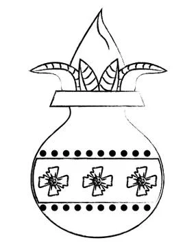Ugadi indian elements sketch Stock Illustration