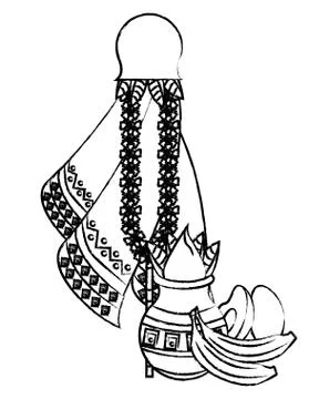 Ugadi indian elements sketch Stock Illustration