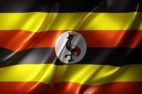 Uganda 3d flag Stock Illustration