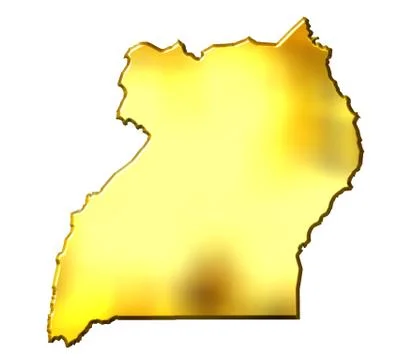 Uganda 3d Golden Map Stock Illustration