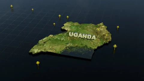 Uganda 3D Map With Animation Stock Footage 311335422
