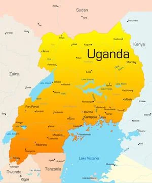 Uganda Abstract vector color map of Uganda country Copyright: xZoonar.com/... Stock Photos