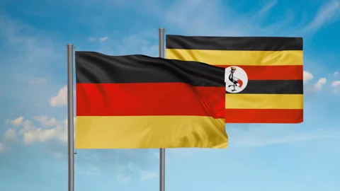 Uganda and Germany flag Video stock 245111468