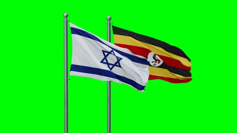 Uganda and Israel two flags Stock Footage 289645187