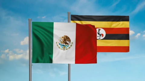 Uganda and Mexico flag | Stock Video | Pond5