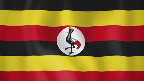Uganda animated flag. Seamless loop. 4K Video stock 145468397