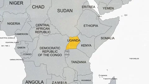 Uganda Breaking News Map Stock Footage 291471279