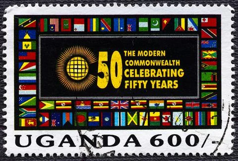 Uganda - circa 2000 : A stamp printed in Uganda shows Modern British Commonwe Stock Photos