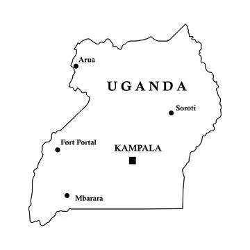 Uganda country map Stock Illustration