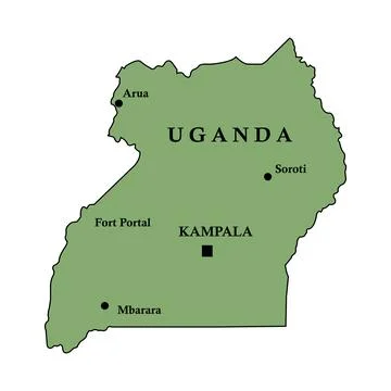 Uganda country map Stock Illustration