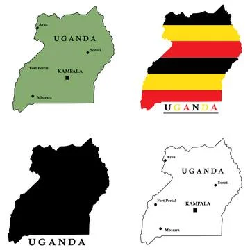 Uganda country map Stock Illustration