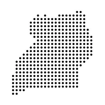 Uganda dotted vector map Stock Illustration