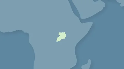 Uganda Emerging from World Map Animation East Africa Geography Stock Footage 340557516