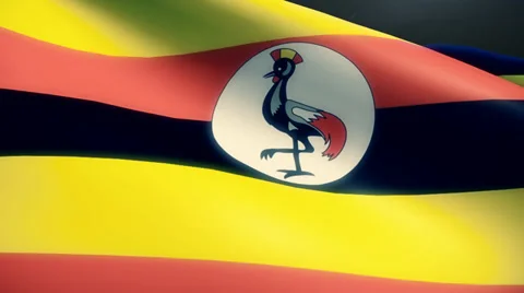 Uganda  Flag Animation Loop Stock Footage 38008787