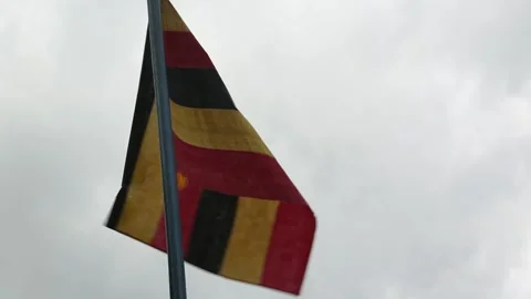 Uganda Flag Blowing In Wind On Cloudy Day Stock-Footage 233457536
