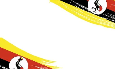 Uganda Flag with Brush Stroke Effect, Grunge brush stroke. Watercolor paint.. Stock Illustration