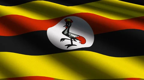 Uganda flag close-up Stock Footage 5090456