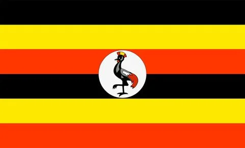 Uganda Flag Design Stock Illustration