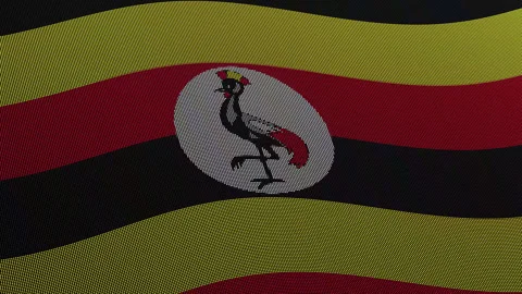 Uganda Flag Digital Particle Waving Seamless Loop Animation Видео 339303583